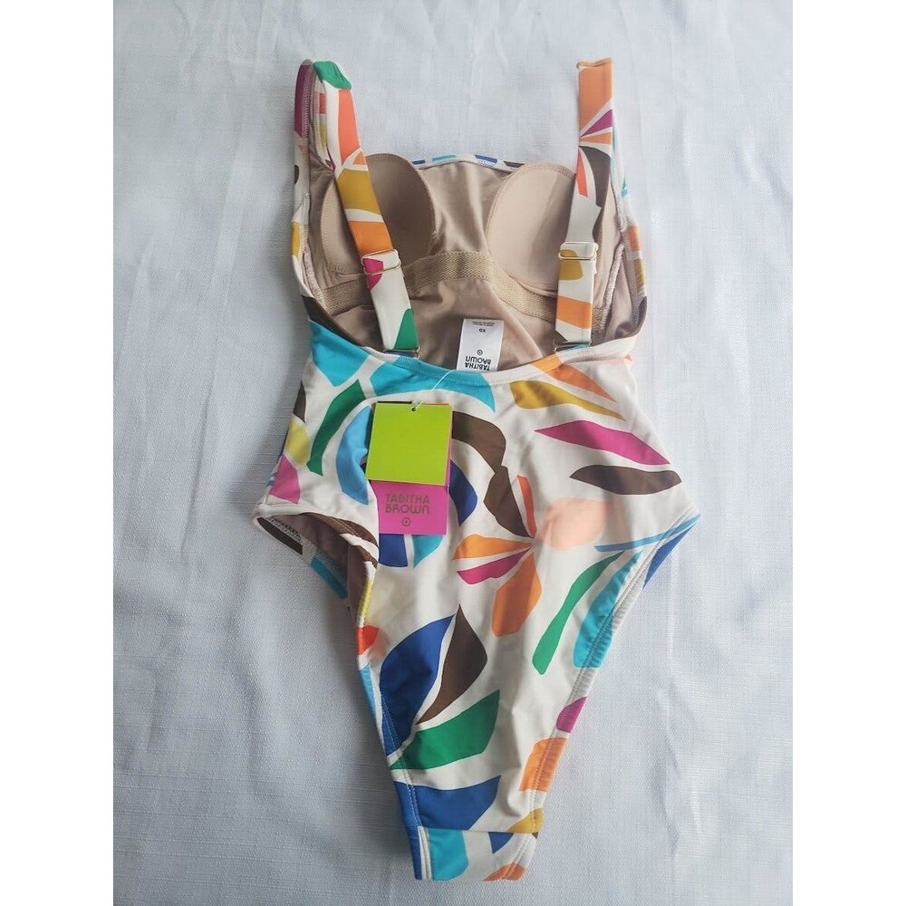 Tabitha Brown Women's Botanical Print Lowback One Piece Swimsuit - XS - NEW - Picture 5 of 6